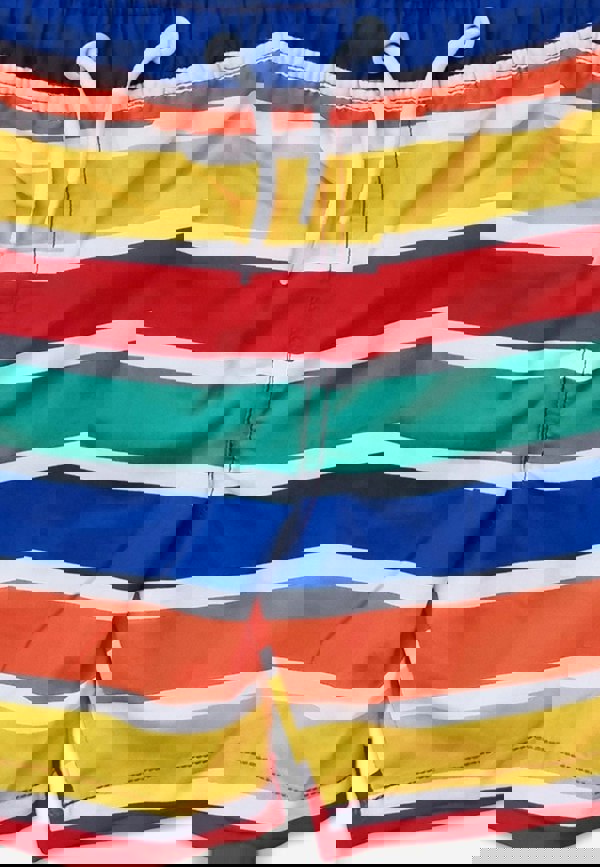 Happy Stripe Print Kids' Swim Shorts - Toby Tiger