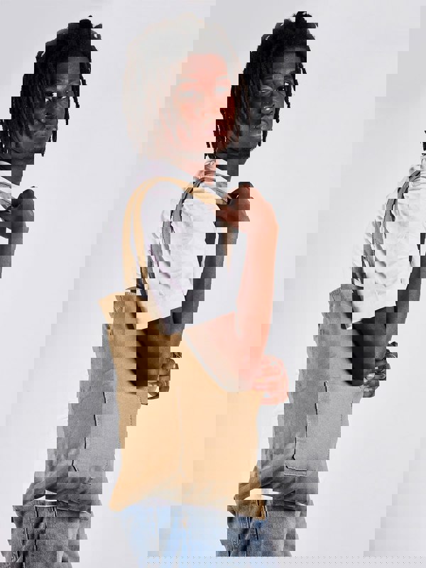 SVNX Linen tote bag with front pocket in bay leaf