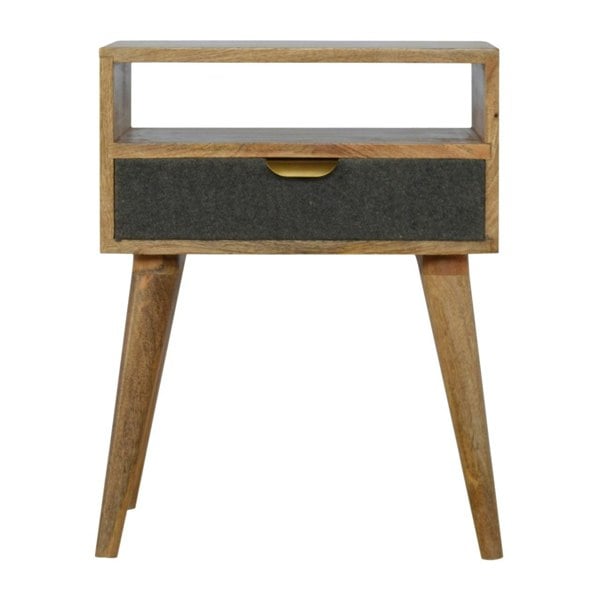 Artisan Furniture Grey Tweed Bedside with Open Slot