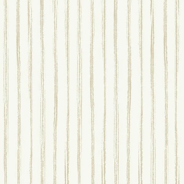 Grandeco Hand Painted Pinstripe Nursery Textured Wallpaper Natural Beige