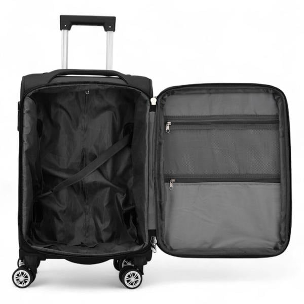Infinity Luggage Soft Cabin Suitcase 36.5 x 23.5 x 58 cm Nylon 900D Suitable Integrated Lock for Easyjet, Ryanair, Wizzair