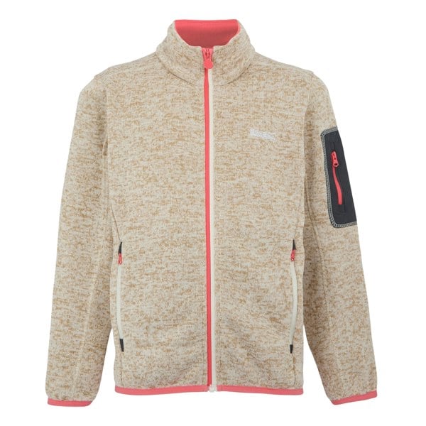 Regatta Childrens/Kids Newhill Fleece Jacket - Light Vanilla/Peach Bloom