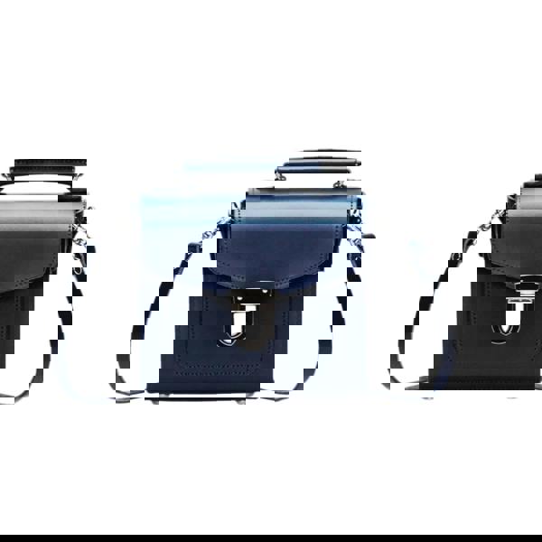 Zatchels Handmade Leather Sugarcube Handbag - Navy