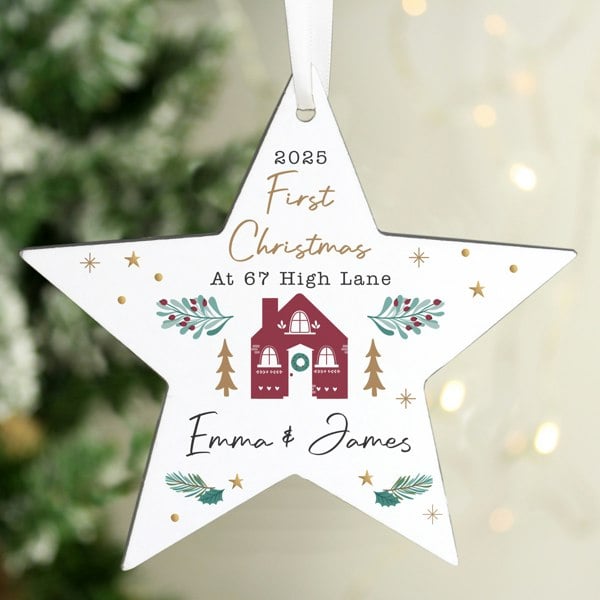Personalised Memento Company Personalised Home For Christmas Star Ornament