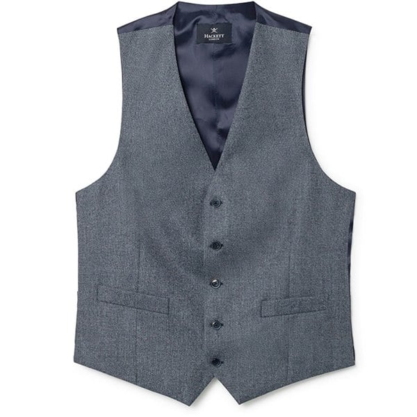 Hackett Men's Hackett, Brushed Birdseye Waistcoat in Grey