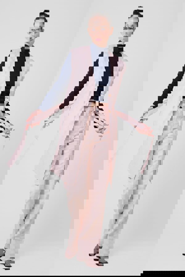 ENORSIA Womens Sleeveless Belted Coat