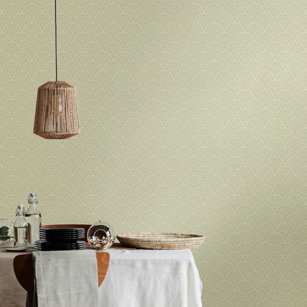 Hoopla Walls Ditsy Deco Fan - Sage 10m Wallpaper