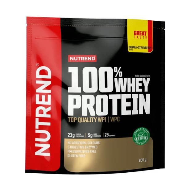 Nutrend 100% Whey Protein, Banana + Strawberry - 800g