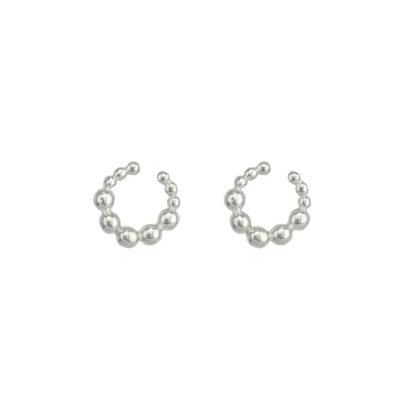 Spero London Fancy Bubble Bead Sterling Silver Ear Cuffs No Piercing - Pair