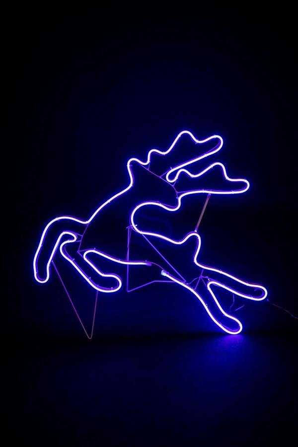 Jumping Reindeer Blue LED Rope Light Silhouette for Indoor and Outdoor Christmas Displays image 6