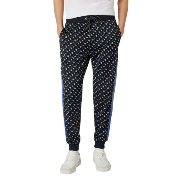 Boss Mens Lamont Geometric Pattern Slim Joggers - Dark Blue - 