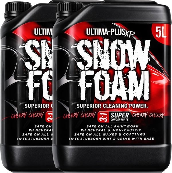 Ultima Plus XP Ultima-Plus XP Snow Foam Car Shampoo pH Neutral Wash - Super Thick Foam Pre-Wash - Cherry Fragrance 10L