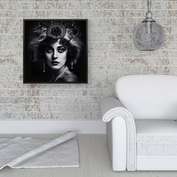 Warren Reed Edwardian Showgirl Splash Art Framed Canvas