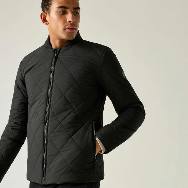 Regatta Mens Harvin Quilted Jacket - Black - Black - 70% Polyester/30% Recycled Polyester