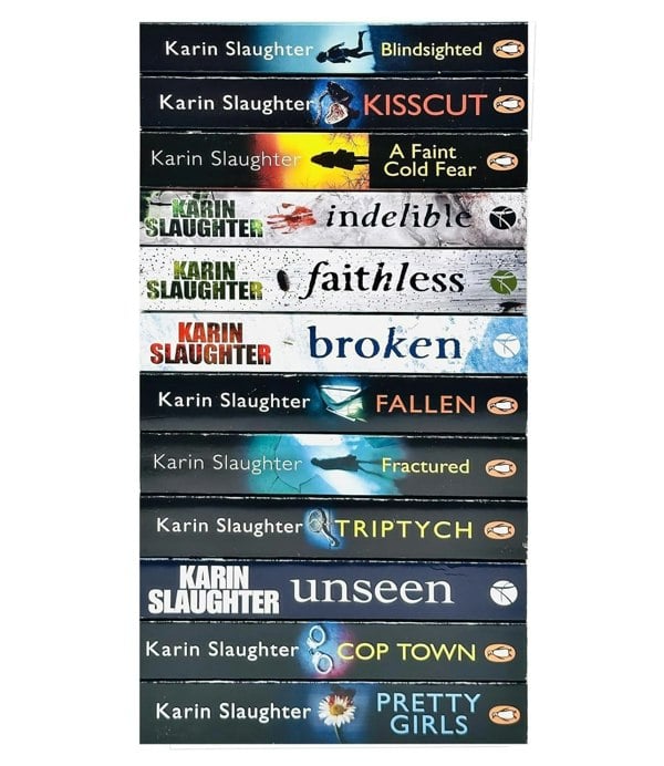 Karin Slaughter Will Trent Atlanta Series 12 Books Collection Set Triptych, Cop Town, Fractured, Fallen, Indelible, Broken