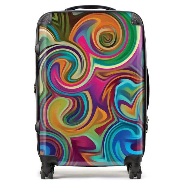 Warren Reed Colourful Wave Pattern Suitcase