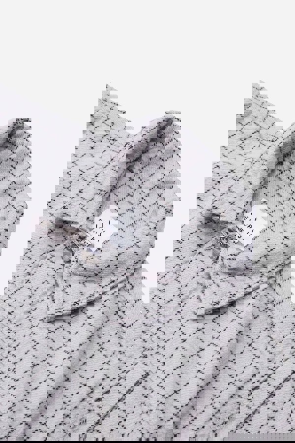 ENORSIA Womens White Stripe Pattern Cropped Jacket