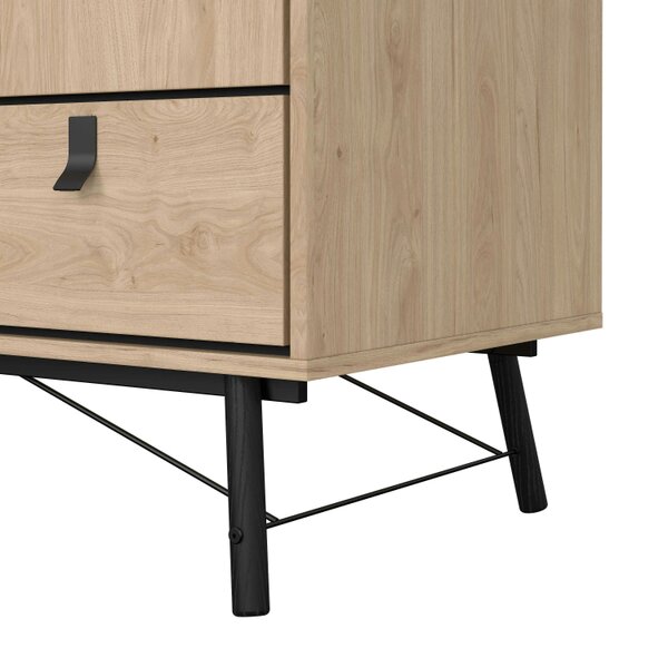 Wyld Haus Juno Wardrobe 3 Doors 3 Drawers Natural Oak