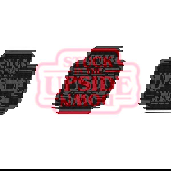 Stranger Things Stuck In The Upside Down Embroidered Iron On Patch - Red/Black - 