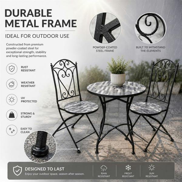 60cm Cascade Mosaic Bistro Set image 4