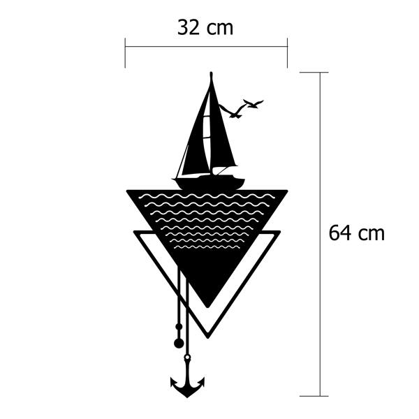 Decortie Modern Metal Wall Art Anchor Home Ornament Decorative Minimalist Design Hanging Wall Sculpture, Black