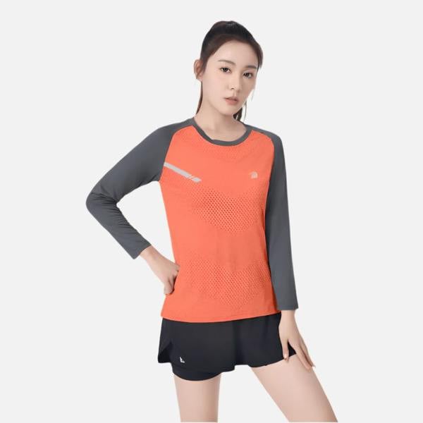 Anniou UV Protection Long Sleeve Sports T-shirt - orange