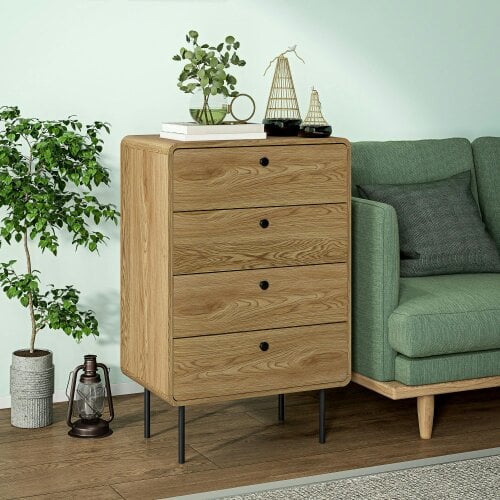 Wyld Haus Elmira Wood Oak Finish 4 Drawer Modern Storage Chest