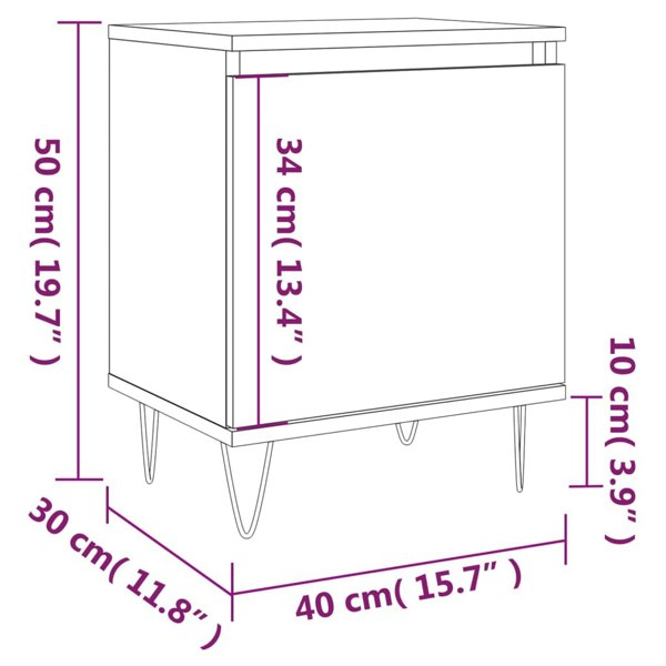 Berkfield Bedside Cabinets 2 pcs Smoked Oak 40x30x50 cm Engineered Wood
