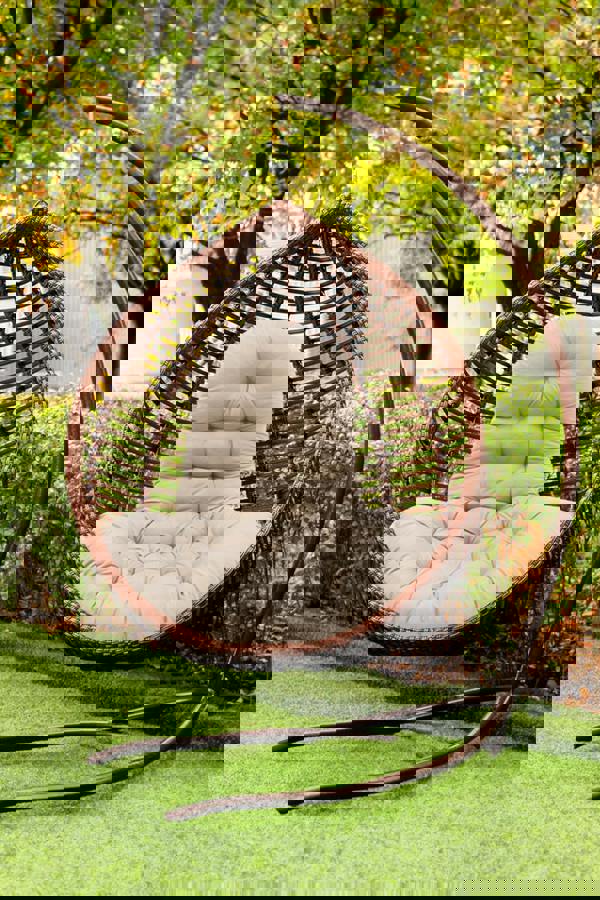 Living and Home Hanging Egg Chair Thick Cushion Swing Chair Pad