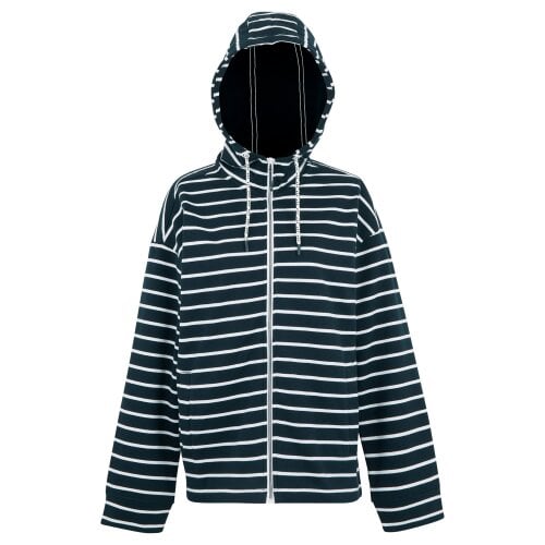 Regatta Womens/Ladies Bayletta II Striped Full Zip Hoodie - Navy/White