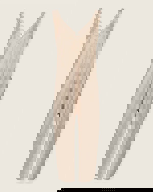Grace Beige Wide Leg Jumpsuit- image 3