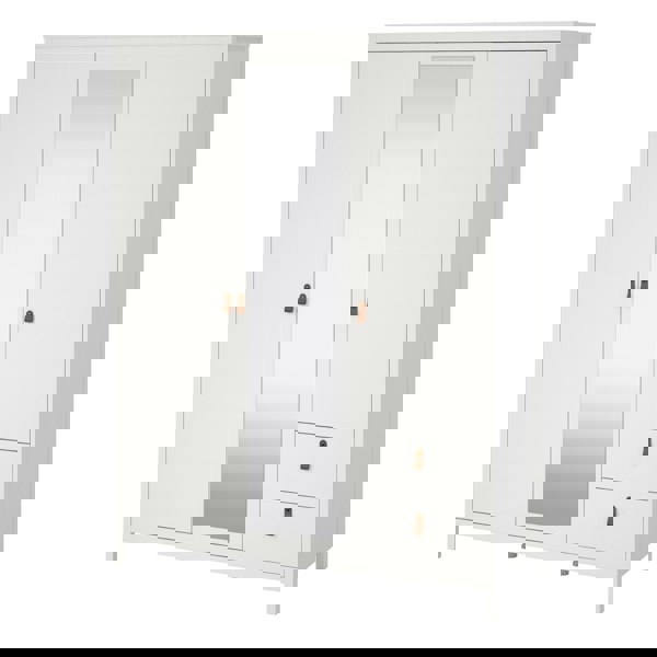 Furniture To Go Barcelona Wardrobe with 2 doors + 1 mirror door + 2 drawers White