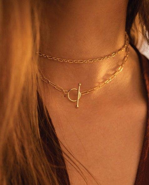 14K Gold Link Chain Minimalist Choker - Necklaces - Elk & Bloom