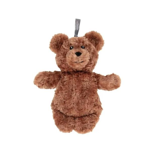 Fashy mini cuddly hot water bottle with brown teddy bear puppet cover