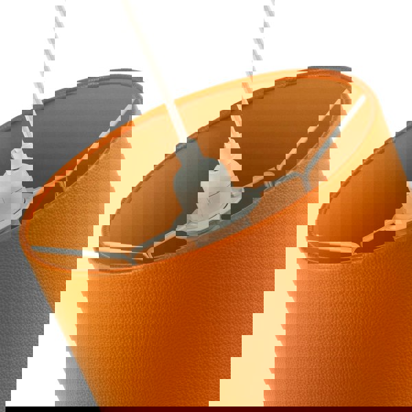 Classic Dark Mustard Faux Leather Lamp Shade with Inner Cotton Lining Image 5