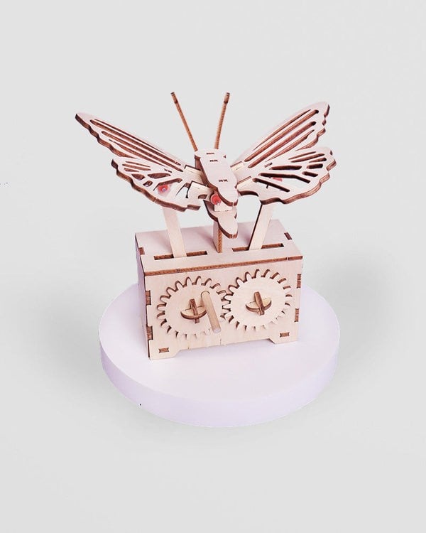 Fluttering Butterfly DIY Kit. Build It, Wind It, Watch It Flap