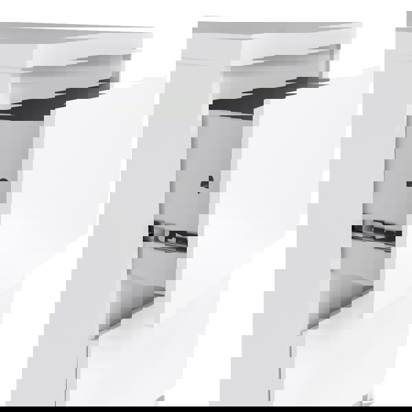 Furniture To Go Naia Bedside 3 Drawers in White High Gloss