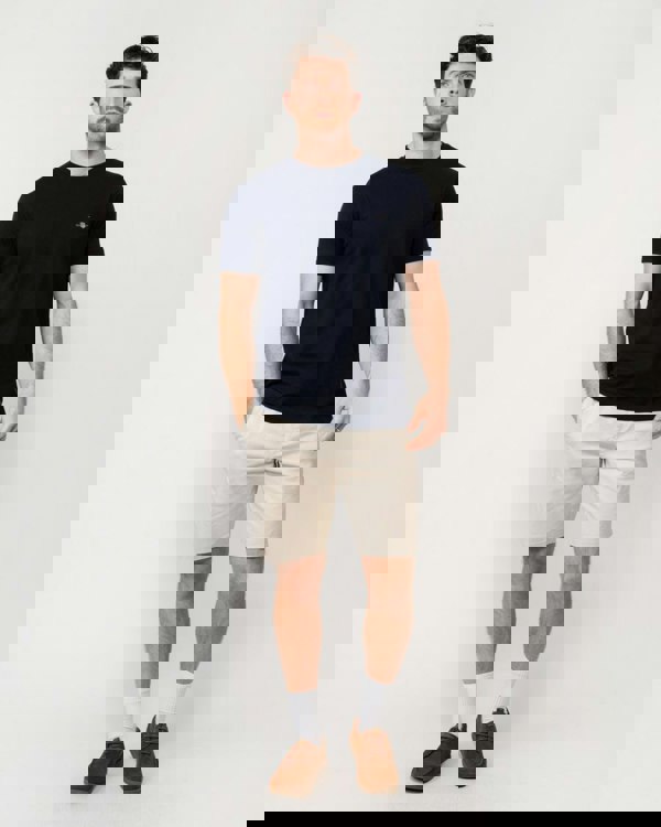 GANT Mens Slim Pique Short Sleeve T-Shirt - 433 Evening Blue