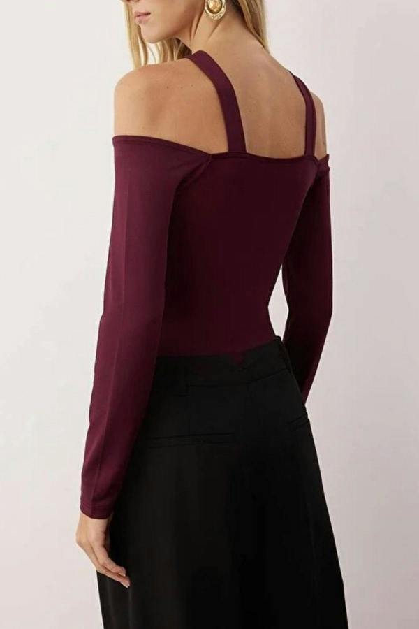 WOVCOR Knit Bodysuit with Accessory Detail