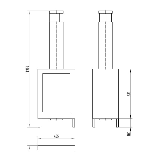 BIOFireplacesGMT Freestanding Bio Fireplace Kozen Black Matt Ventless