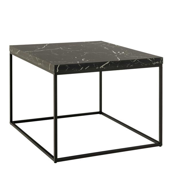 Wyld Haus Hazelmere Black Marble Marquina Coffee Table Black Metal Legs