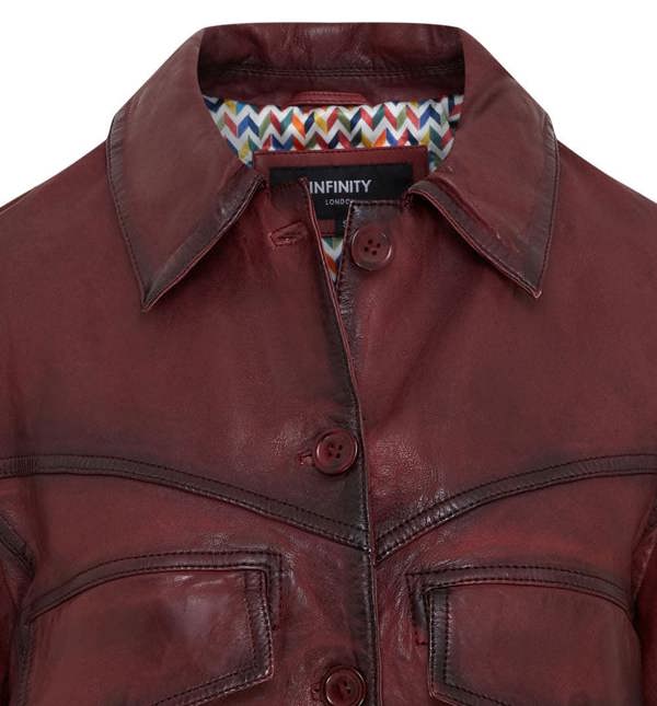 Infinity Leather Womens Retro Biker Leather Jacket - Kopervik