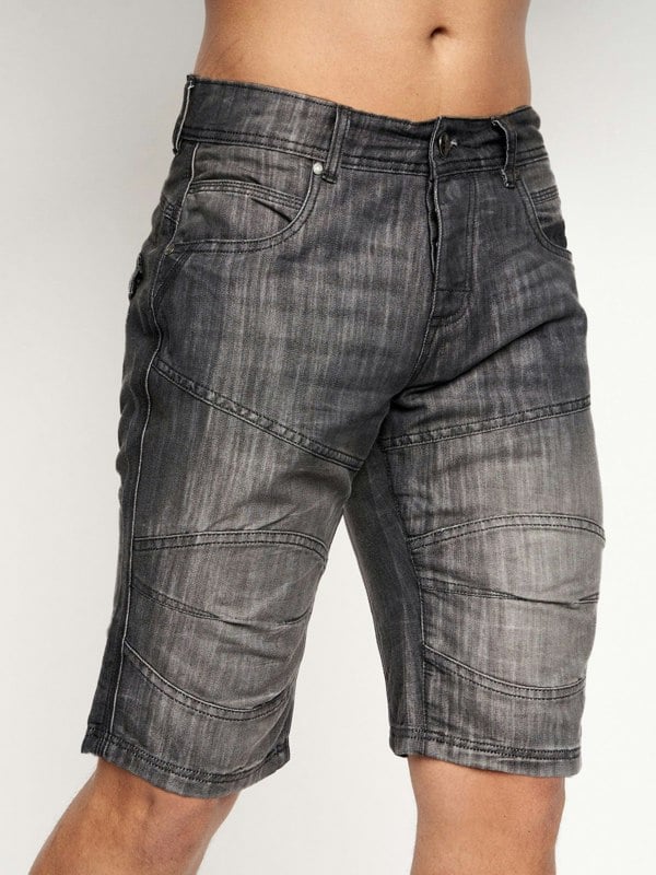 Crosshatch Winston MVE Denim Shorts Black Wash