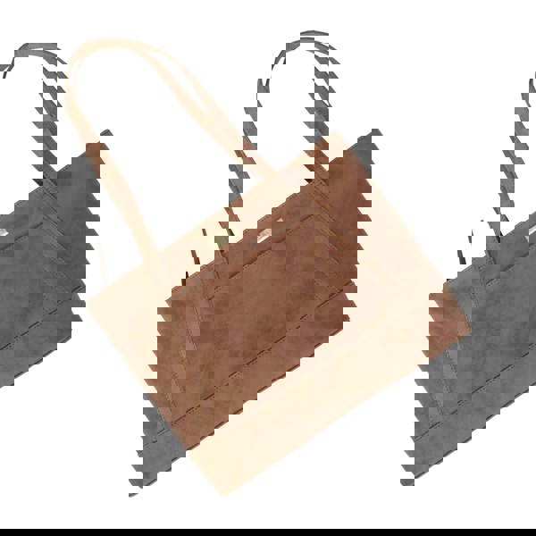 Assots London 'EVELYN' Tan Walnut Real Distressed Leather Designer Tote Work Bag