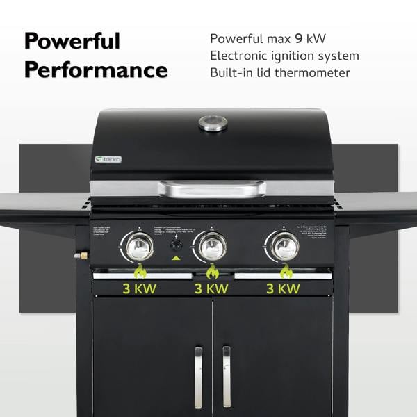 Tepro Mayfield 3 Gas Burner BBQ