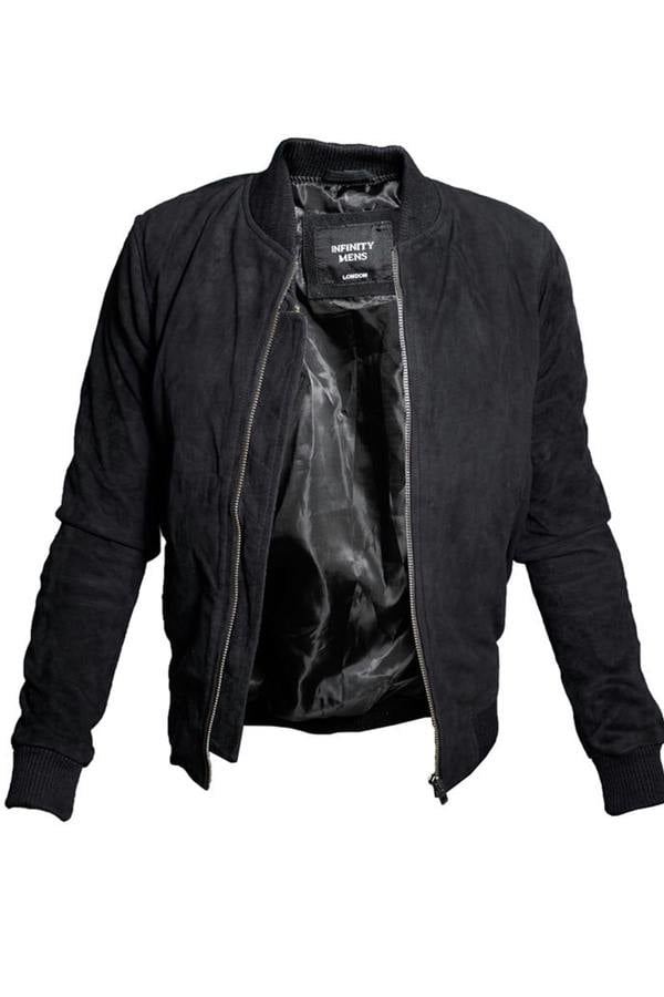 Infinity Leather Mens Retro Goat Suede Varsity Leather Bomber Jacket-Athens