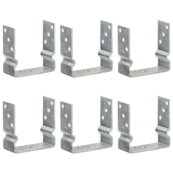 Berkfield Fence Anchors 6 pcs Silver 14x6x15 cm Galvanised Steel