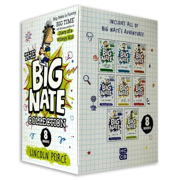 Big Nate Series 8 Books Collection Box Set by Lincoln Peirce – Strikes Again, On a Roll & Funny School Adventure Collection for Kids