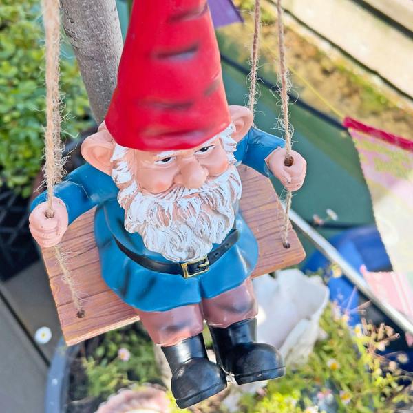 Farmwood Swinging Gnome Hanging Garden Ornament
