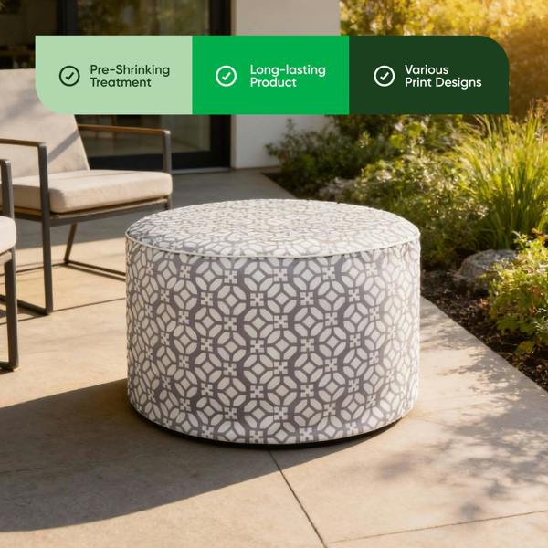 Gardenwize Outdoor Pouf Ottoman – Geo Inflatable Footstool